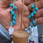Orecchini Argento 925 pendenti, Pietra vera fatto mano