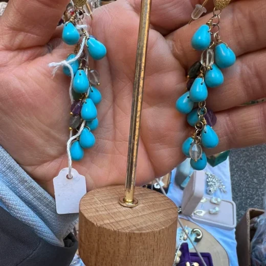 Orecchini Argento 925 pendenti, Pietra vera fatto mano