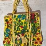 Borsa tote in cotone trapuntato fatta a mano indiano ,100% cotone .