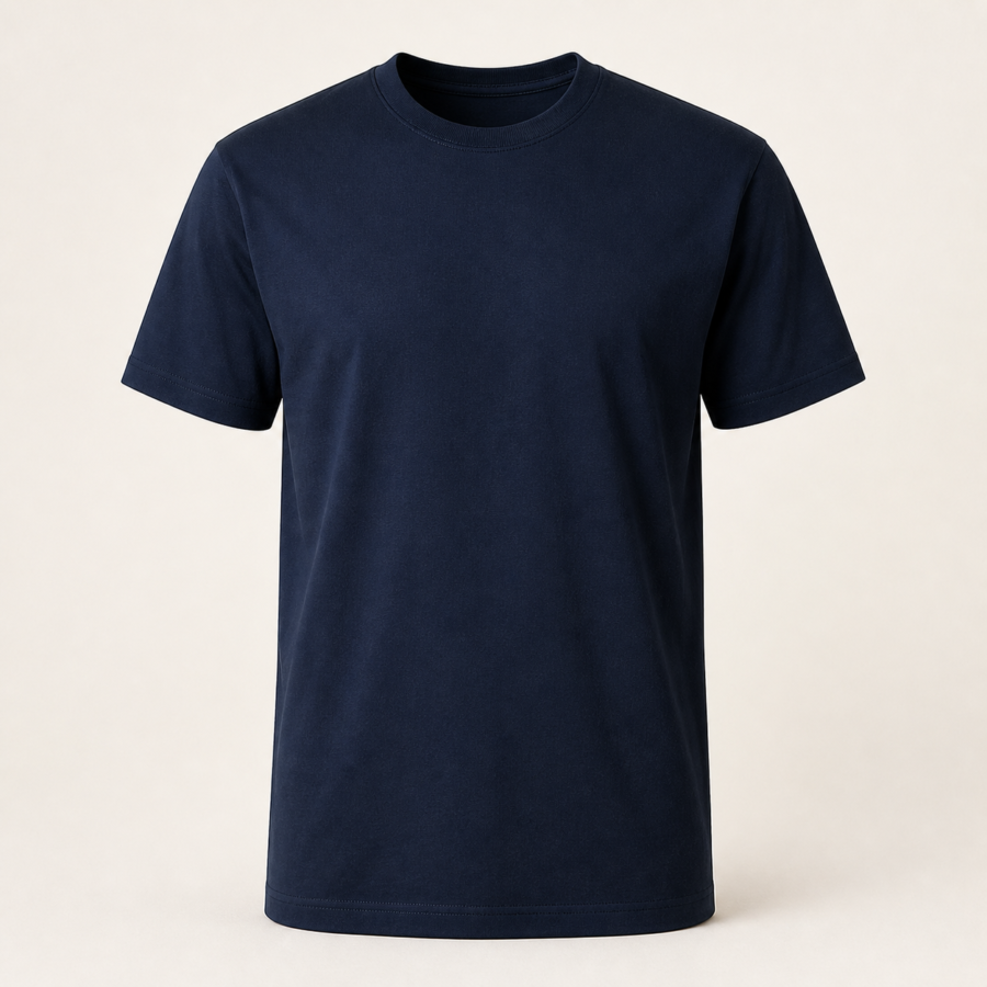 Demo premium T-shirt in navy, front view