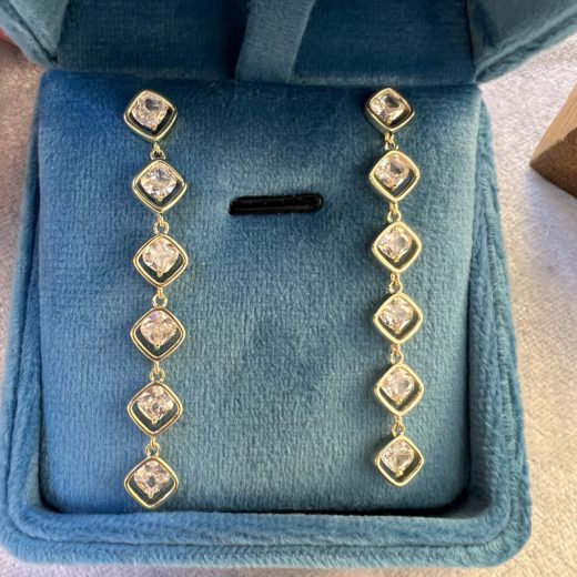 Orecchini pendenti argento dorato 925