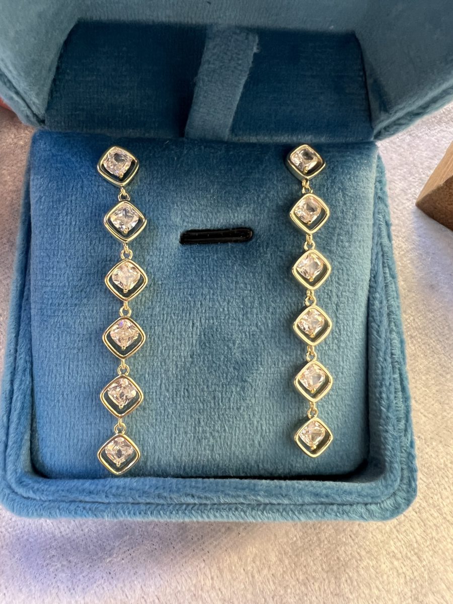 Orecchini pendenti argento dorato 925